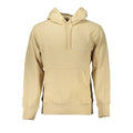 Sweat à capuche calvin klein beige en coton avec logo brodé discret et cordons assortis pour homme