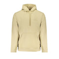 Sweatshirt pour homme calvin klein beige en coton avec logo brodé discret et cordons assortis