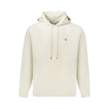 Hoodie homme beige en coton calvin klein avec logo brodé subtil sur la poitrine et cordons assortis