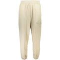 Beige calvin klein cotton men’s sweatpant with subtle embroidered logo on the thigh