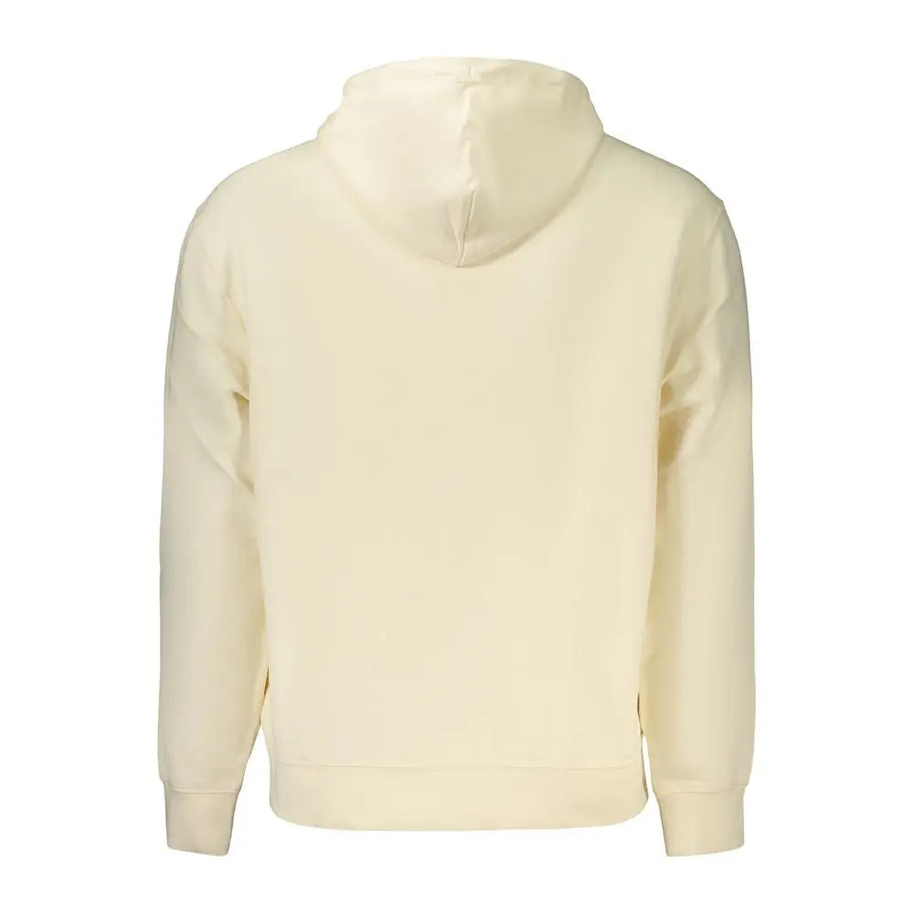 Sweatshirt à capuche beige claire en coton calvin klein pour homme avec tissu doux et finition simple