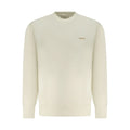 Sweatshirt beige calvin klein pour homme en coton avec logo brodé discret sur la poitrine