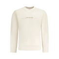 Sweatshirt calvin klein beige en coton pour homme avec logo gris subtil sur la poitrine