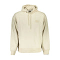 Calvin klein beige sweatshirt en coton pour homme avec logo discret sur la poitrine et poignets côtelés