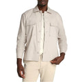 Calvin klein beige lyocell coat chemise à manches longues avec col et deux poches poitrine en lyocell