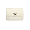 Sac bandoulière calvin klein beige crème en polyester avec design minimaliste et fermeture logo métallique