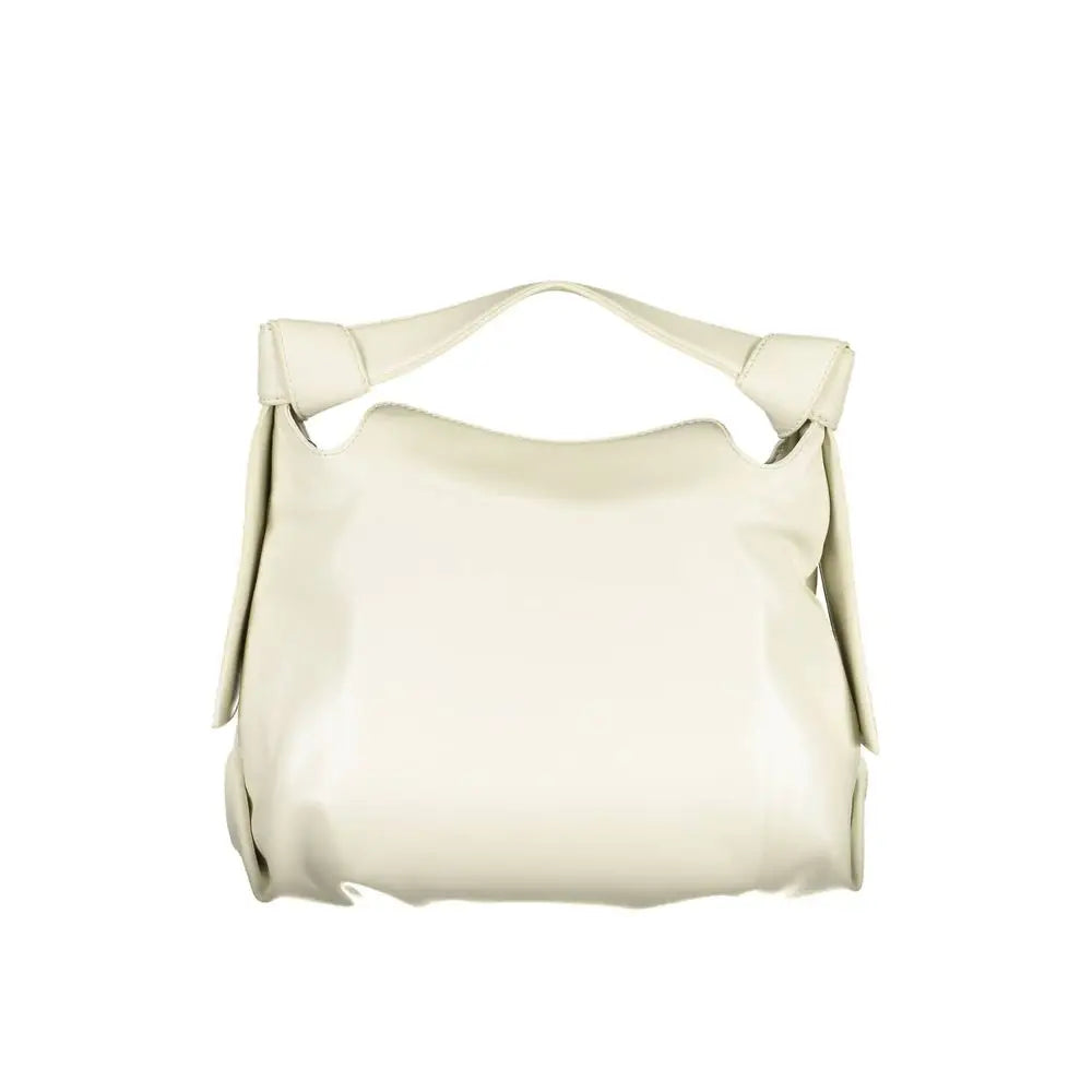 Sac hobo en cuir crème calvin klein avec anse en forme de nœud handbag en polyester beige pour femme