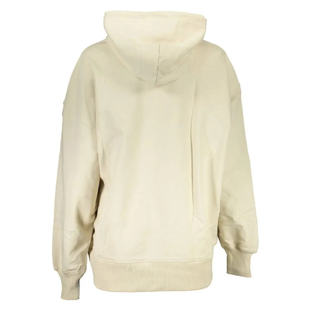 Hoodie femme calvin klein beige en coton recyclé avec coupe oversize et poignets et ourlet côtelés