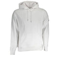 Sweatshirt homme calvin klein bianco en coton blanc avec poche avant et capuche à cordon