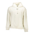 Sweatshirt Calvin Klein Bianco en coton crème avec tissu doux et logo noir brodé subtil sur la poitrine