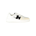 Sneaker homme calvin klein bianco en cuir blanc et crème avec logo ck noir visible sur le côté