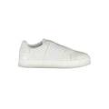 Baskets femme calvin klein bianco en cuir blanc à enfiler avec design minimaliste et logo discret sur le côté