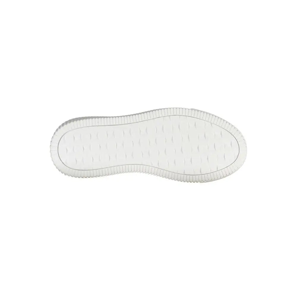 Semelle blanche en caoutchouc texturée et légèrement surélevée de la basket femme en cuir bianco calvin klein