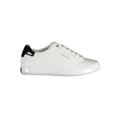 Sneaker femme calvin klein bianco pelle blanc avec finition brillante et talon en cuir noir