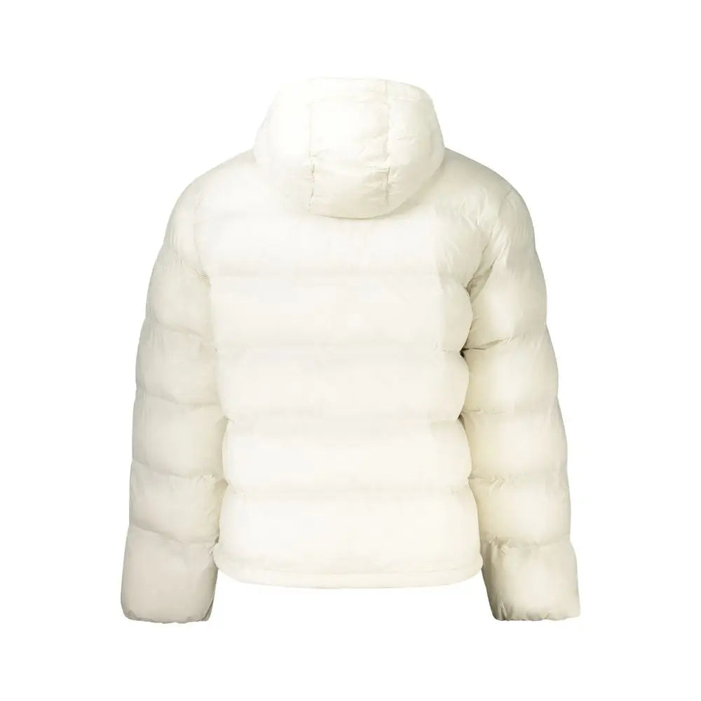 Veste homme calvin klein bianco poliammide crème en nylon matelassée avec capuche intégrée