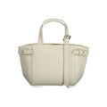 Sac à main calvin klein bianco pour femme en polyester crème avec poignée supérieure et sangles latérales en cuir structuré