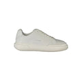Baskets femme calvin klein bianco en cuir lisse blanc avec semelle épaisse en caoutchouc