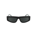Lunettes de soleil femme calvin klein noires rectangulaires avec verres gris foncé et branches gris clair