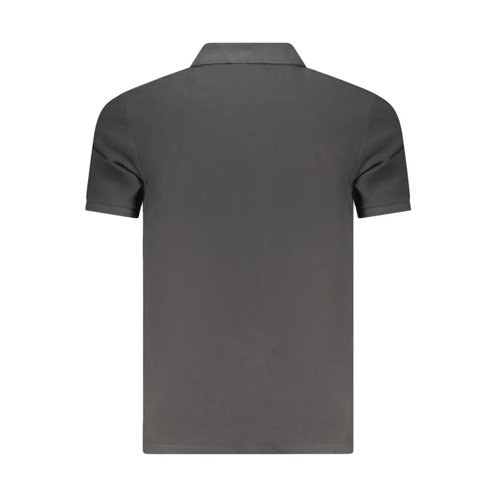 Polo homme calvin klein noir en coton avec col classique et coutures soignées manches courtes