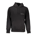Sweat à capuche calvin klein noir en coton pour homme avec logo blanc discret sur la poitrine et cordons assortis