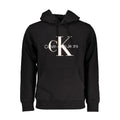 Sweat à capuche Calvin Klein noir en coton pour homme avec logo CK blanc audacieux sur la poitrine