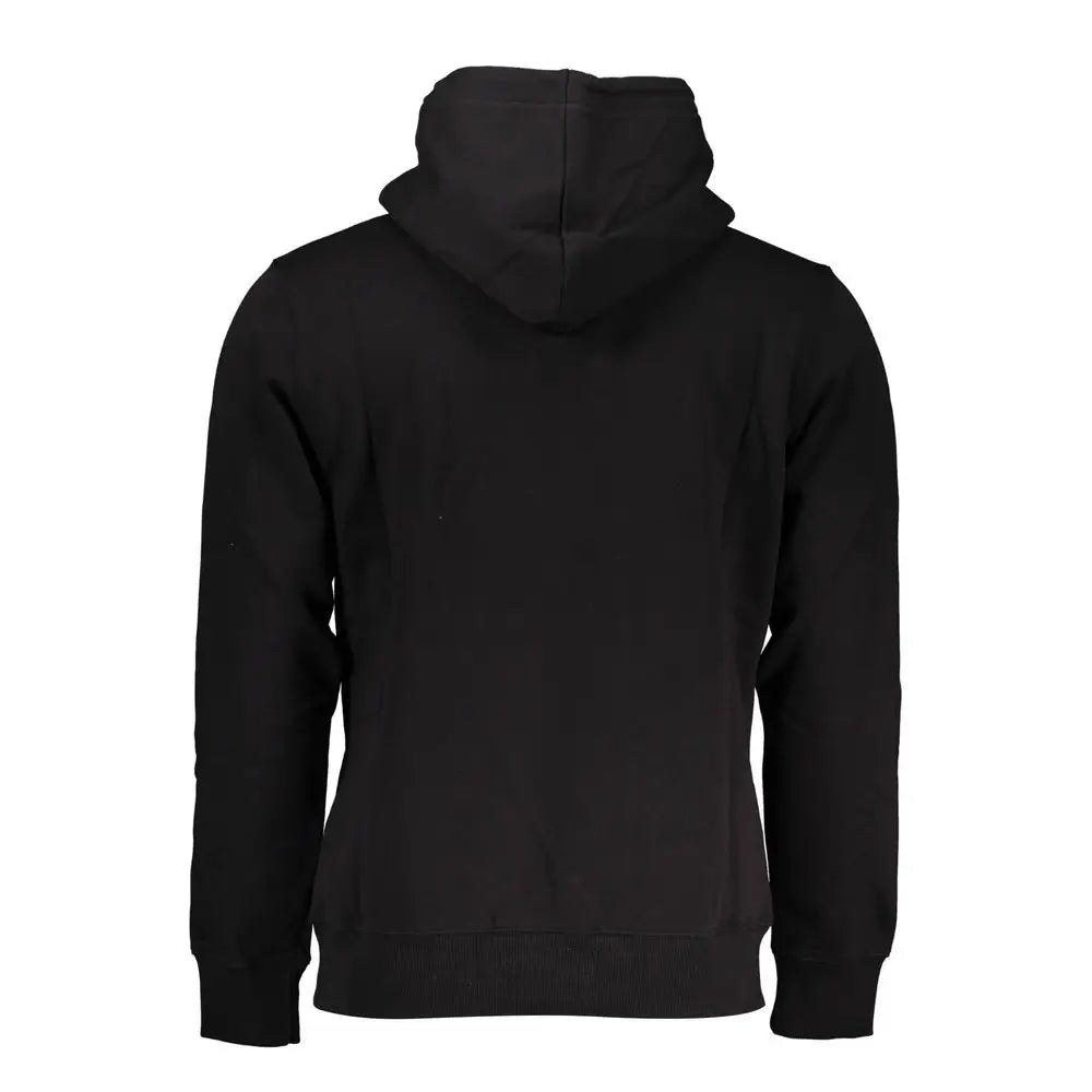 Sweat à capuche noir Calvin Klein en coton pour homme avec design simple et poignets et ourlet côtelés