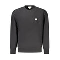 Sweatshirt calvin klein noir en coton pour homme avec petit logo blanc sur la poitrine gauche