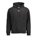Sweatshirt homme calvin klein noir en coton avec logo blanc subtil et cordons assortis