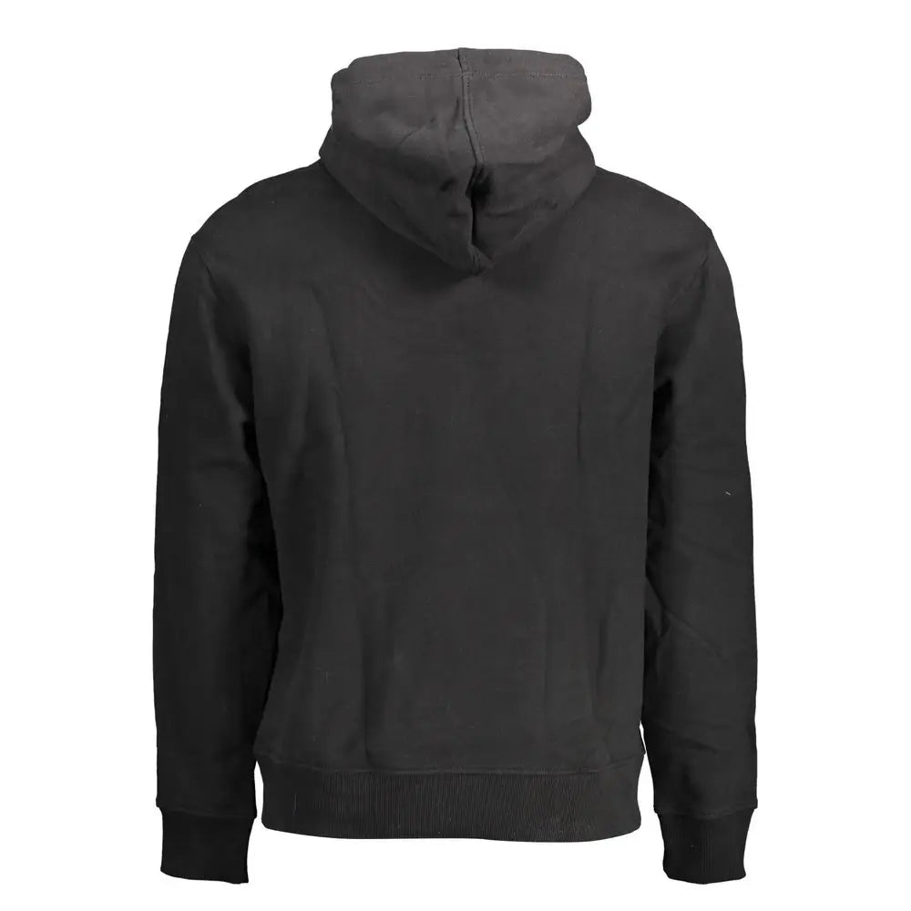Sweatshirt homme calvin klein noir en coton avec capuche et poignets et ourlet côtelés