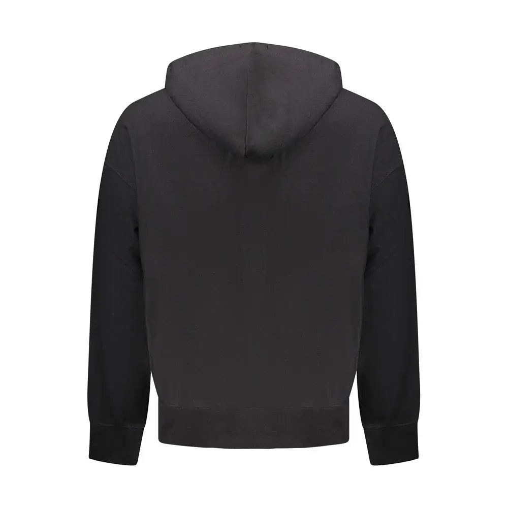 Sweatshirt homme calvin klein noir en coton à capuche avec tissu lisse et design simple