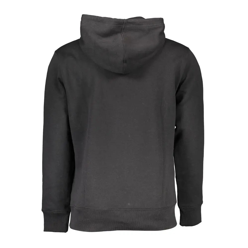 Sweatshirt homme calvin klein noir en coton avec capuche et poignets et ourlet côtelés