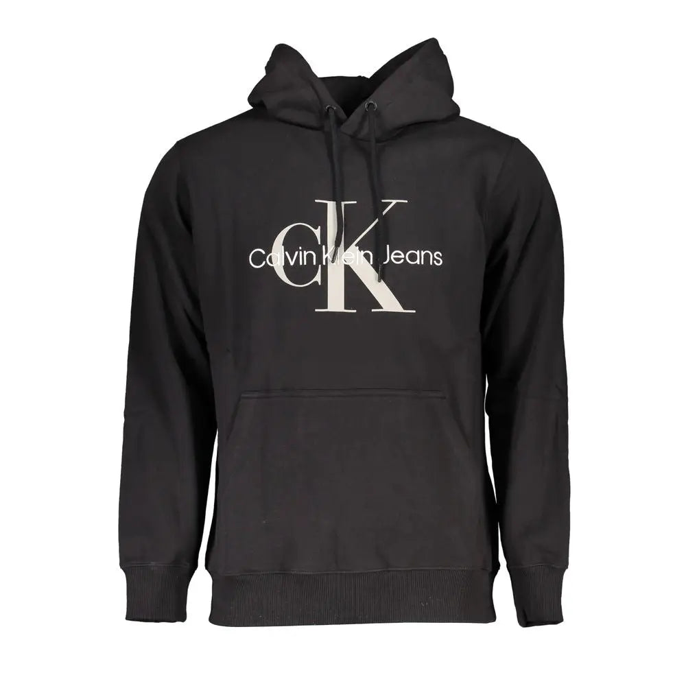 Calvin klein sweat-shirt homme noir en coton avec logo blanc ck visible sur la poitrine
