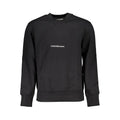 Sweatshirt calvin klein noir en coton pour homme avec logo blanc sur la poitrine