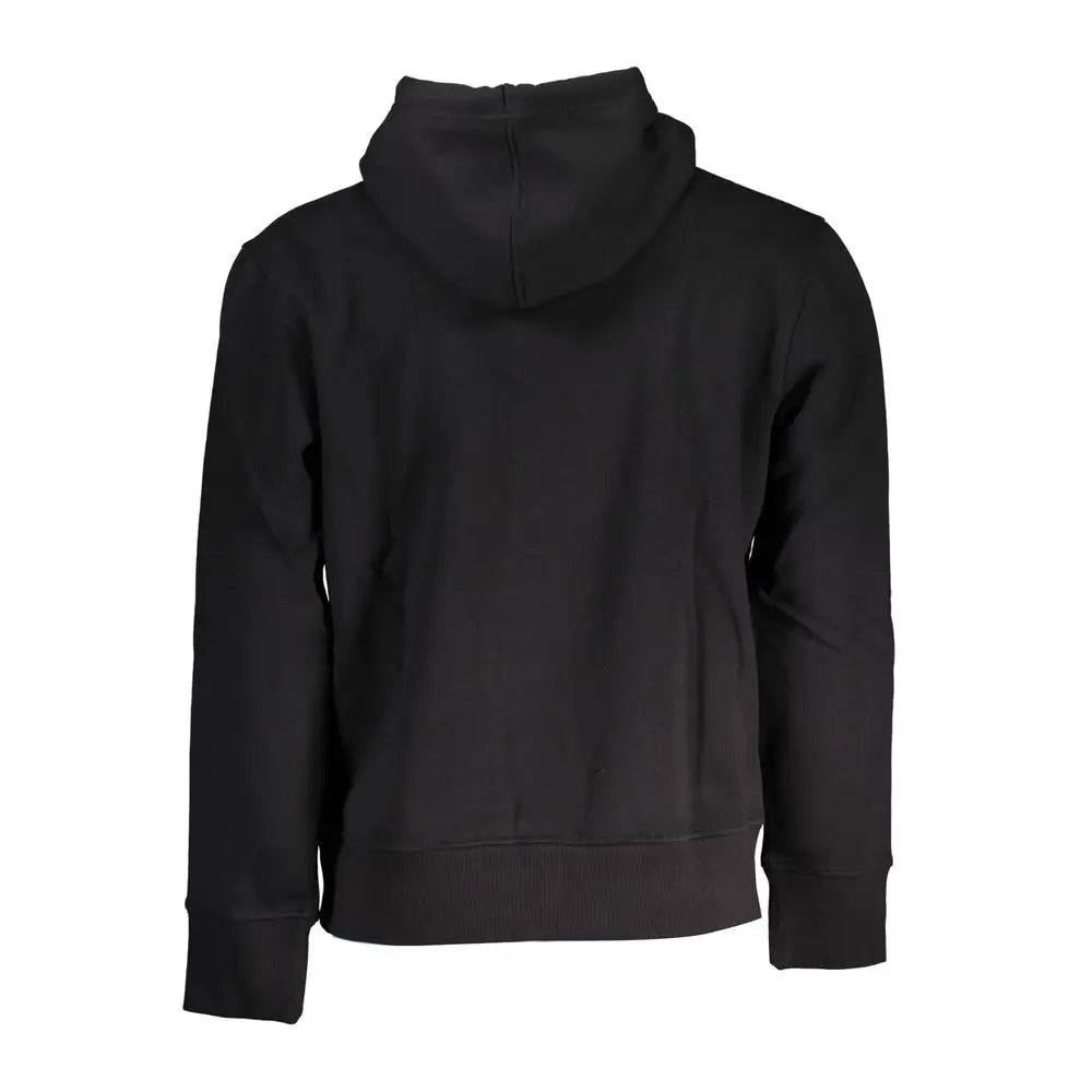 Sweatshirt calvin klein noir pour homme en coton avec capuche et poignets côtelés classique et minimaliste