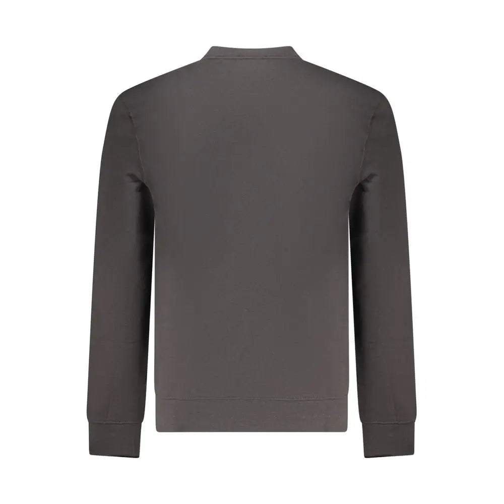 Sweatshirt noir en coton calvin klein homme à manches longues gris foncé avec tissu lisse et poignets côtelés