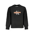 Sweatshirt noir en coton calvin klein homme avec logo ck blanc et bannière orange-brun calvin klein jeans sur la poitrine