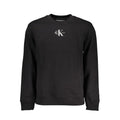 Sweatshirt noir calvin klein en coton pour homme avec logo blanc ck brodé sur la poitrine