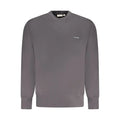Minimaliste sweat-shirt Calvin Klein gris en coton avec logo brodé subtil sur la poitrine pour homme