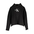 Sweat à capuche calvin klein femme en coton noir avec logo blanc ck sur la poitrine