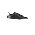 Sneaker calvin klein homme en cuir noir avec semelle blanche en caoutchouc et logo discret sur le côté