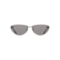 Lunettes de soleil femmes calvin klein en métal noir cadre argenté forme œil de chat verres teintés dégradés gris foncé