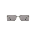 Lunettes de soleil calvin klein pour femme en métal noir avec monture argentée et verres gris rectangulaires