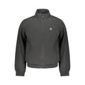 Veste bomber calvin klein noire en poliammide avec logo blanc subtil sur la poitrine et poignets côtelés