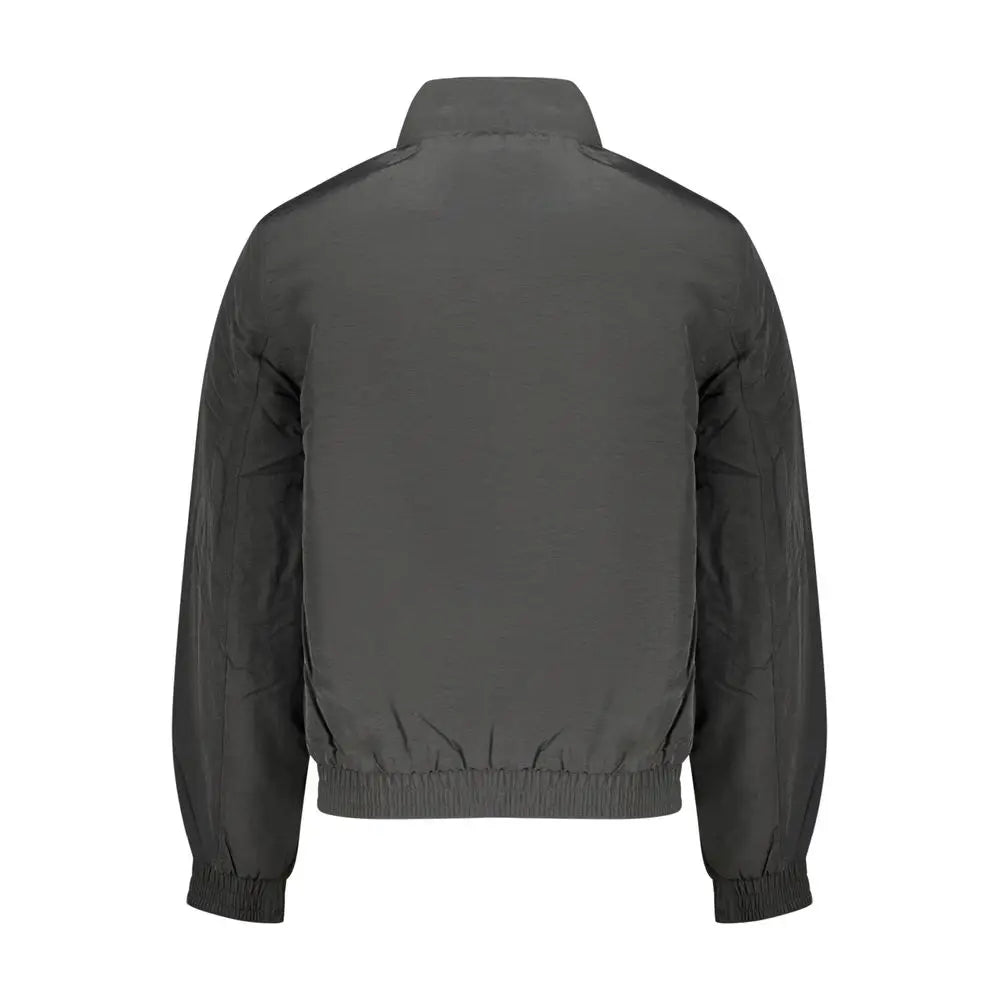 Veste bomber calvin klein noire en poliammide léger avec poignets et ourlet côtelés pour homme