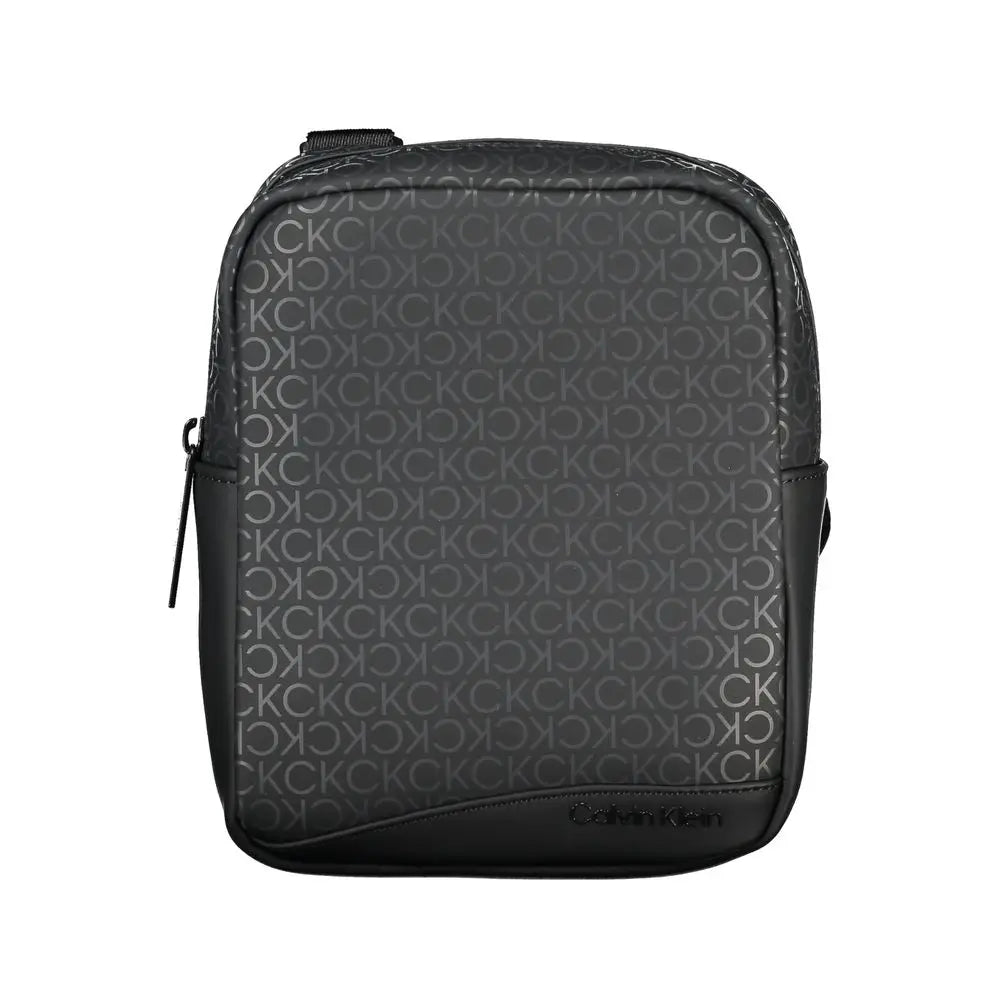 Sac porté épaule Calvin Klein noir en polyester avec motif monogramme répétitif pour homme