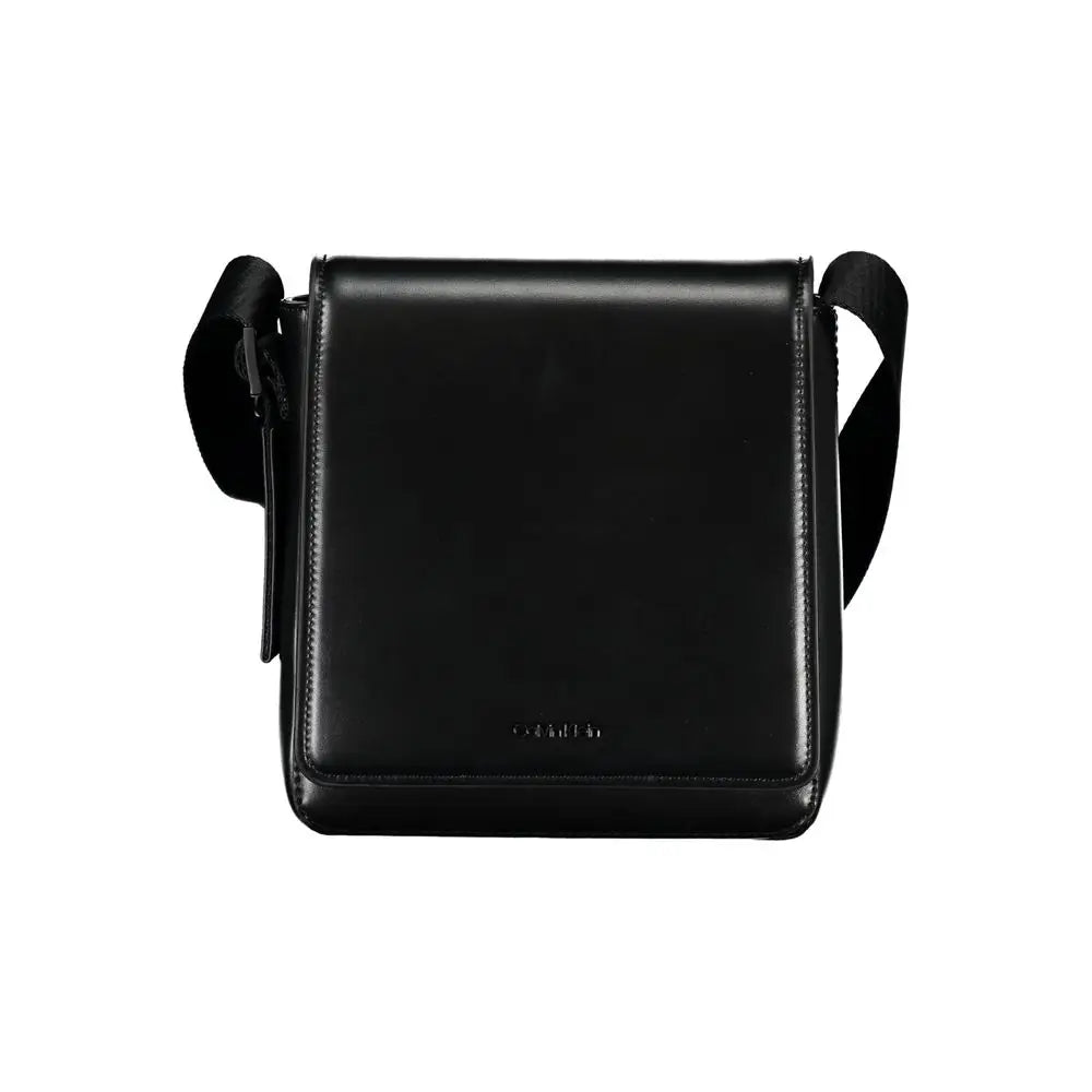 Calvin klein sac messager bandoulière homme en polyester noir avec design minimaliste et coutures discrètes