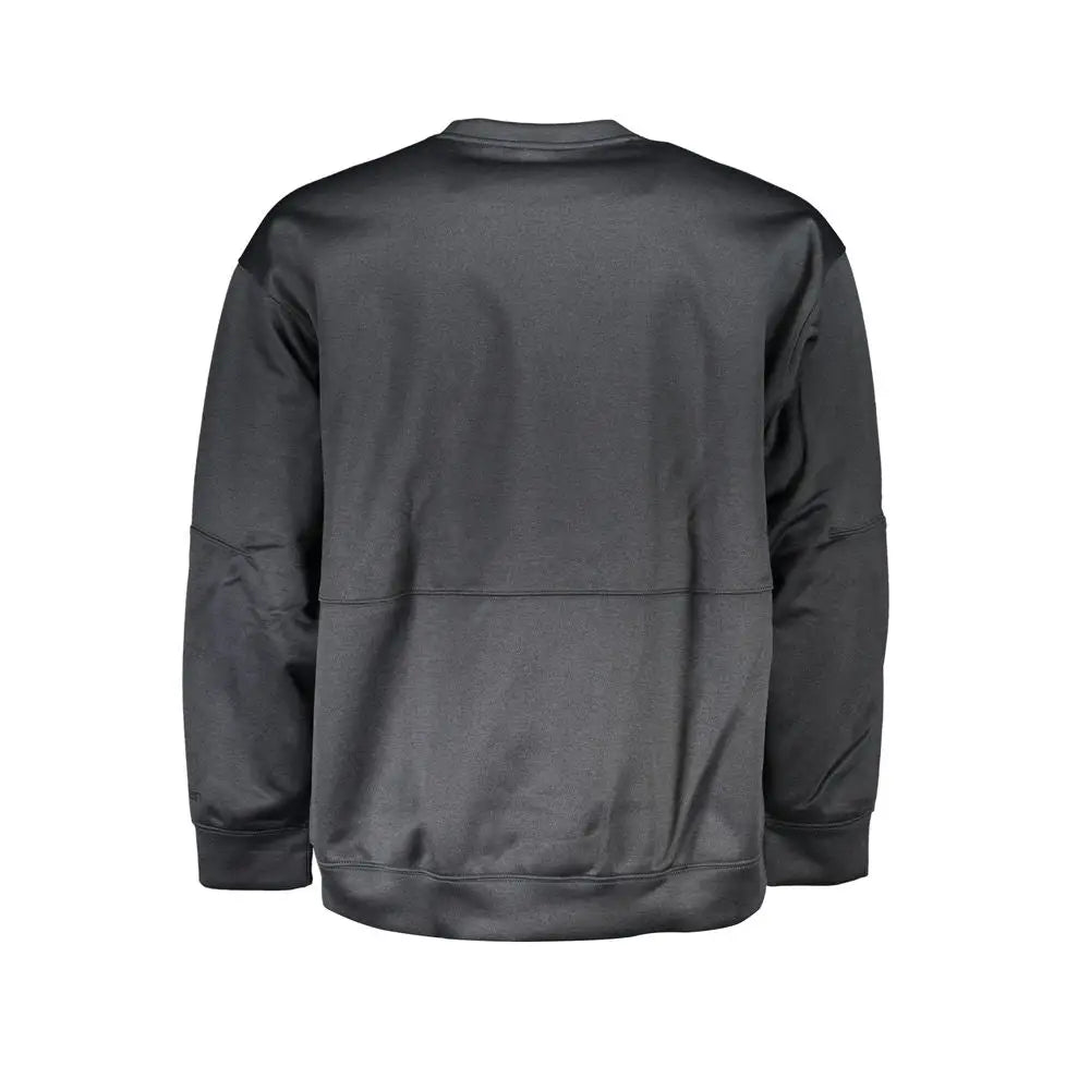 Calvin klein pull homme noir en polyester avec col rond côtelé et poignets longs en maille