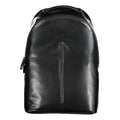 Calvin klein sac à dos homme noir en polyester avec finition brillante et design minimaliste en cuir noir