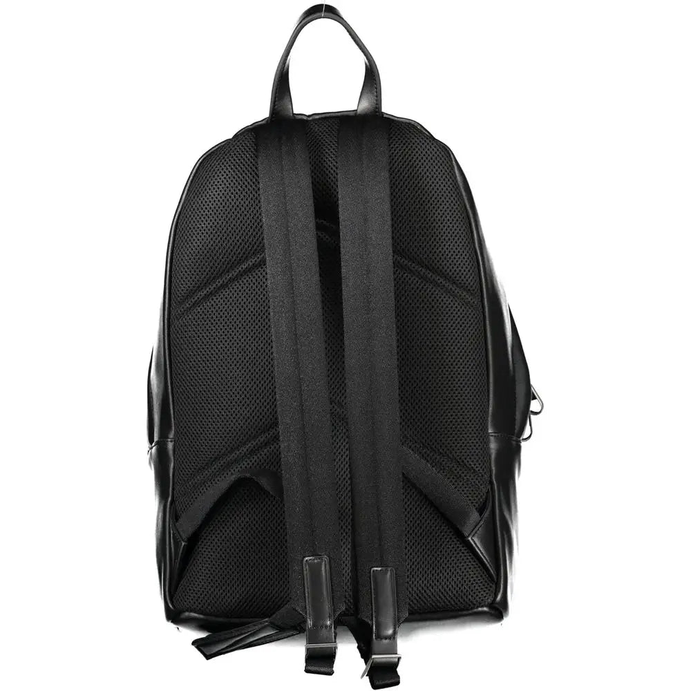 Calvin klein sac à dos homme noir en polyester avec panneaux en mesh et bretelles ajustables, vue arrière
