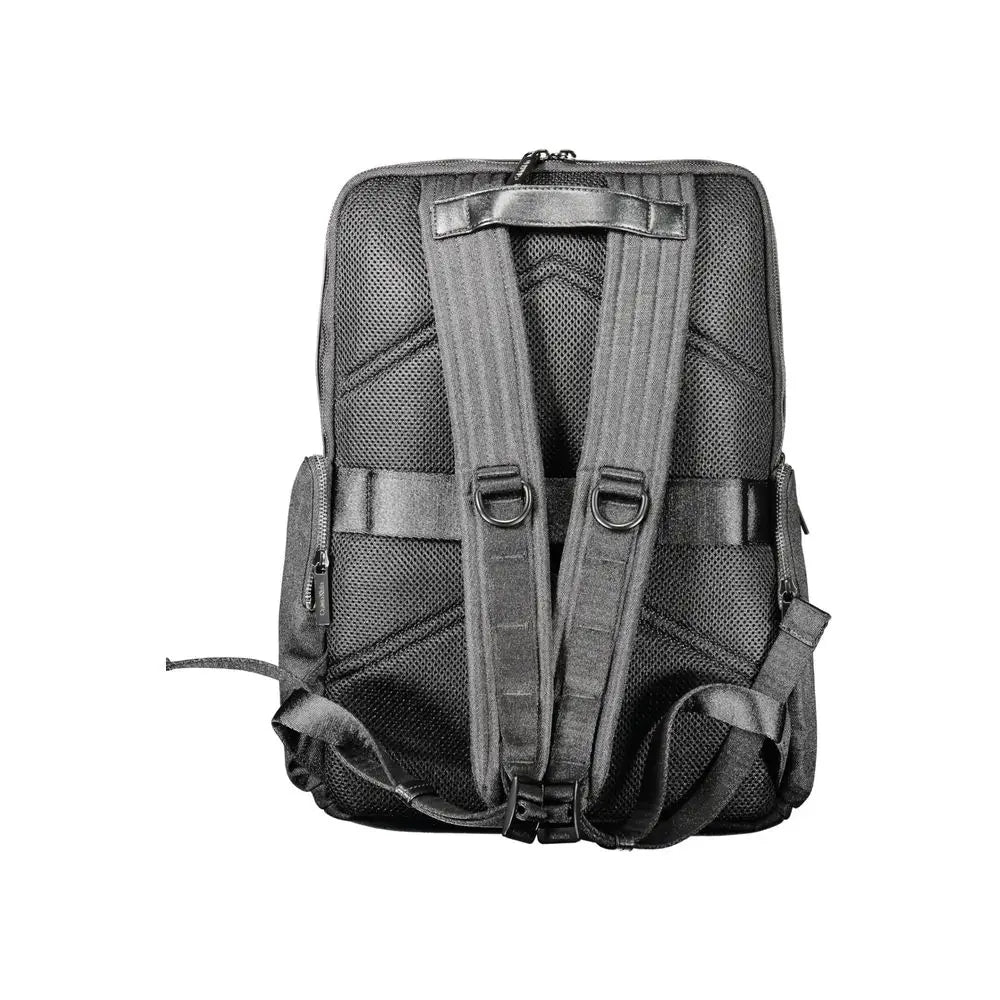 Sac à dos calvin klein noir en polyester avec dos en mesh, bretelles rembourrées et boucles réglables